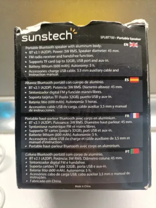 Altavoz Bluetooth Sunstech SPBT700 Azul