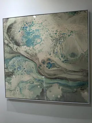 Cuadro moderno beige y azul