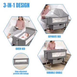Cuna bebé 3 en 1 plegable y ajustable