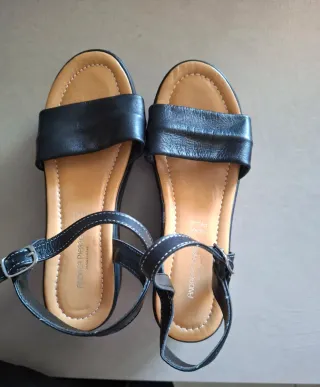 Zeppe nere tacco 7cm, numero 37