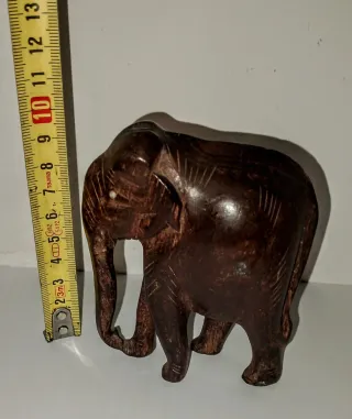 4 Statuette Elefanti Sri Lanka Legno