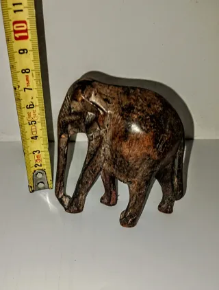 4 Statuette Elefanti Sri Lanka Legno