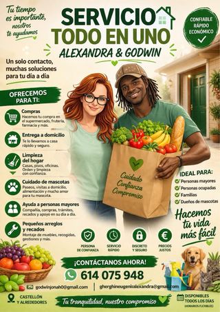 Servicio de limpieza y entrega y paseo de sus perr