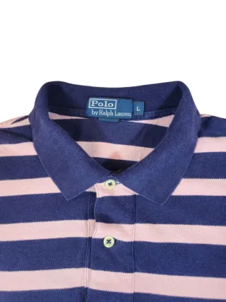 Polo Ralph Lauren Blu Rosa Righe Taglia L