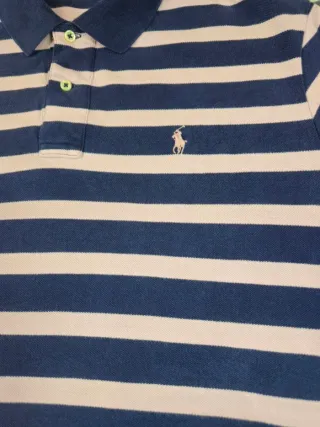 Polo Ralph Lauren Blu Rosa Righe Taglia L