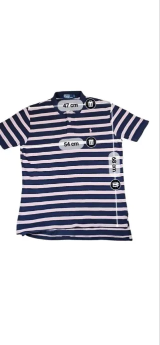 Polo Ralph Lauren Blu Rosa Righe Taglia L