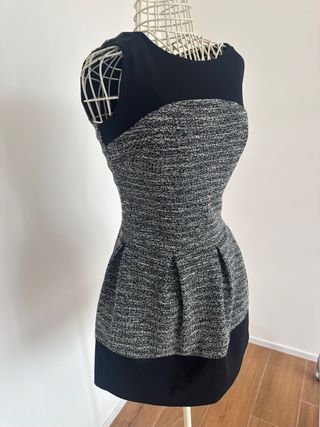Vestito a palloncino nero e grigio