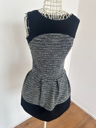 Vestito a palloncino nero e grigio