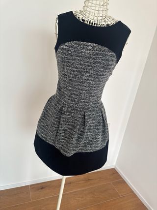 Vestito a palloncino nero e grigio