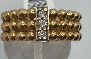 Anillo Oro 18k Combinado y Diamantes