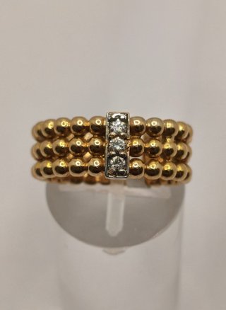 Anillo Oro 18k Combinado y Diamantes