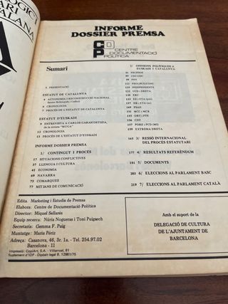 Informe Dossier Premsa Catalunya Euskadi (1980)
