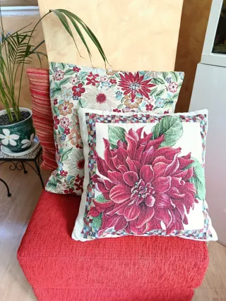 Puff Asiento Reposapiés Tejido