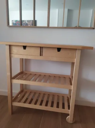 Carrito auxiliar madera abedul Ikea