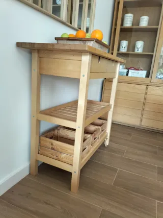 Carrito auxiliar madera abedul Ikea