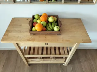 Carrito auxiliar madera abedul Ikea