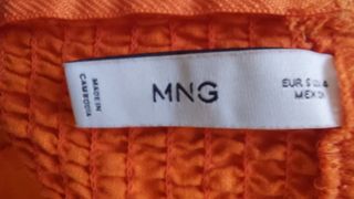 Vestido MIDI Lino Mango Naranja Talla M