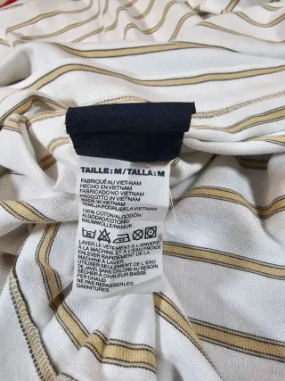 Polo Nautica a righe bianco e beige taglia M