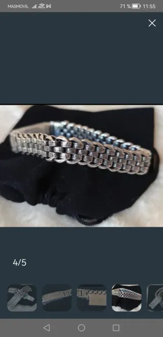 Pulsera Plata S925 con Piedra Verde