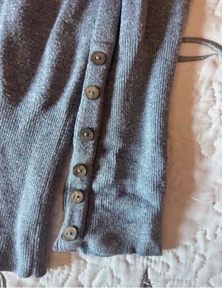Jersey Zara Gris Manga Larga Botones