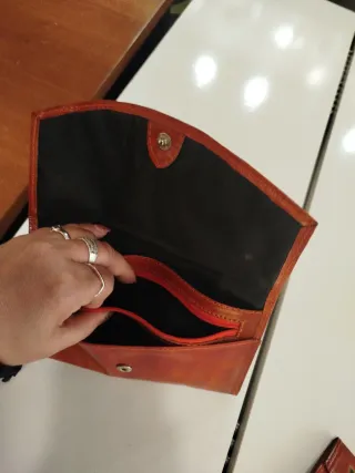 Set portafogli in pelle con fiore