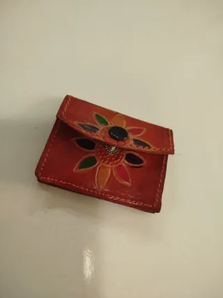 Set portafogli in pelle con fiore