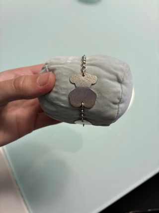 Pulsera Tous plata oso y círculo