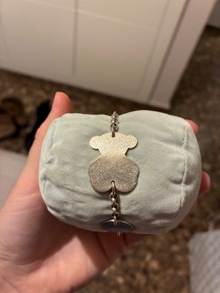 Pulsera Tous plata oso y círculo
