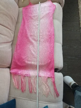 Vestido fiesta degradado rosa y blanco