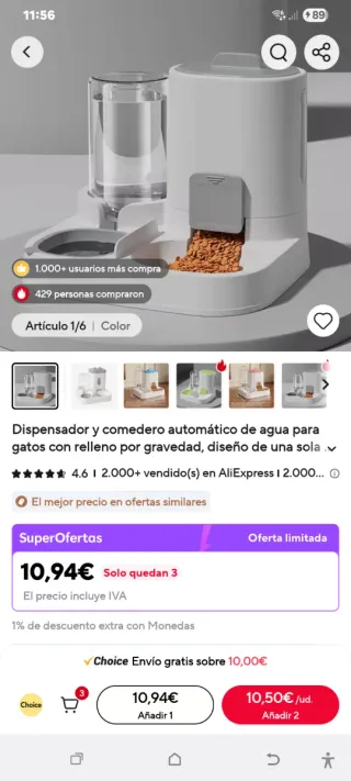 Comedero y Bebedero Automático Mascotas