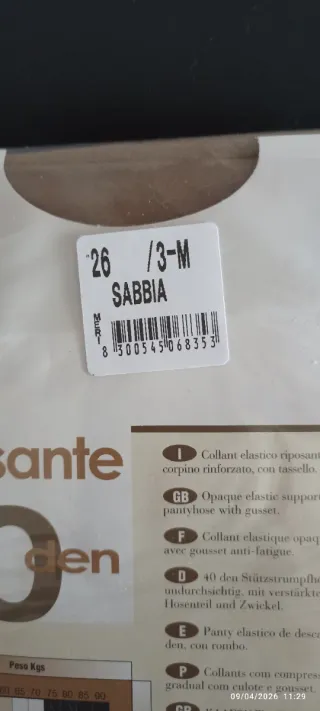 Collant Riposanti 40 den sabbia M