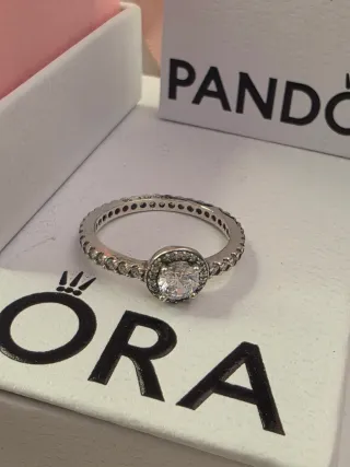 Anillo Pandora Plata Promesa Pavé