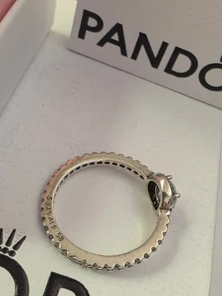 Anillo Pandora Plata Promesa Pavé