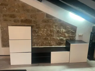 Mueble de salón moderno blanco y negro