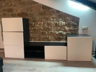 Mueble de salón moderno blanco y negro