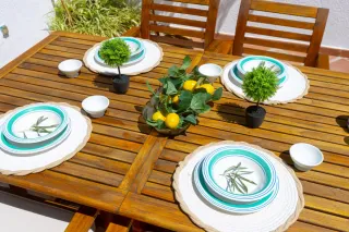 Conjunto de 4 sillas para jardín - madera exterio