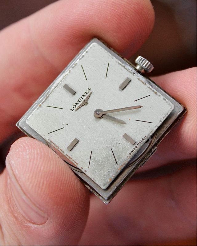 Reloj Longines 1960 Cuadrado Piel Marrón