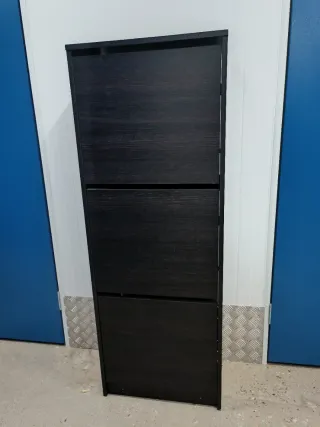 Zapatero Ikea Negro/Marrón Madera