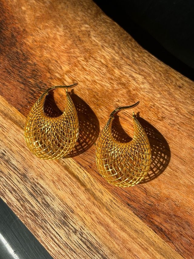 Pendientes de plata de ley 925 chapados en oro18k