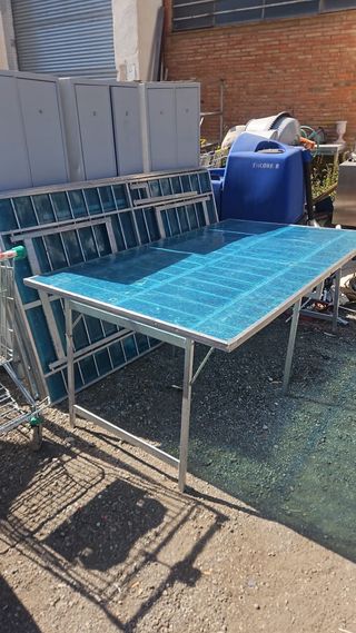 Mesa Terraza Azul Plástico