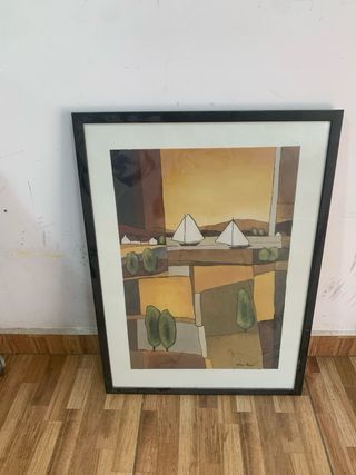Cuadro moderno veleros paisaje