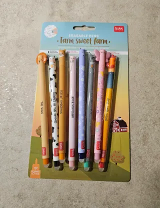Set 8 penne cancellabili Legami Farm Sweet Farm