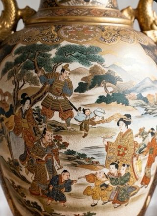 Gran Jarrón Chino Porcelana Firmado