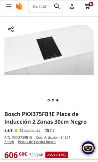 Placa de inducción Bosch PXX375FB1E