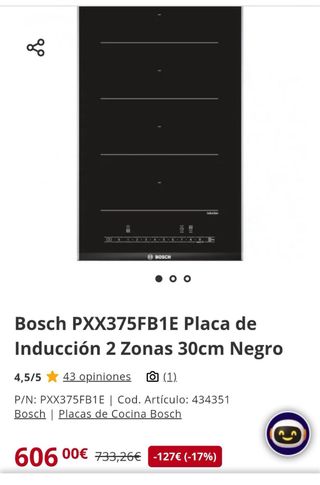 Placa de inducción Bosch PXX375FB1E