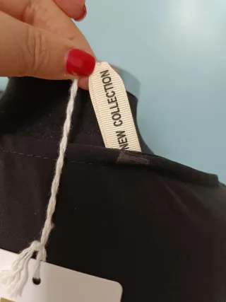 Vestido negro plisado talla única