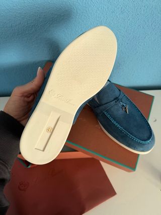 Mocasines de ante azul estilo lujo – nuevos 41