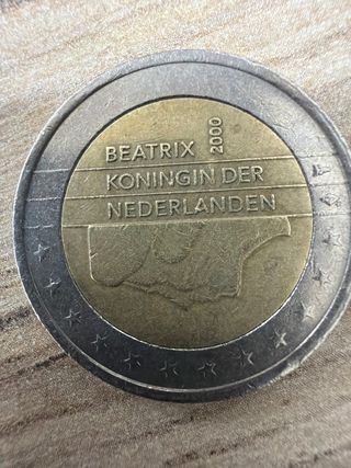Moneda 2 Euros Países Bajos 2000 Beatrix