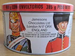 Antigua caja chocolate Jamesons Westminster