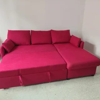 Sofá Cama Rosa con Arcón